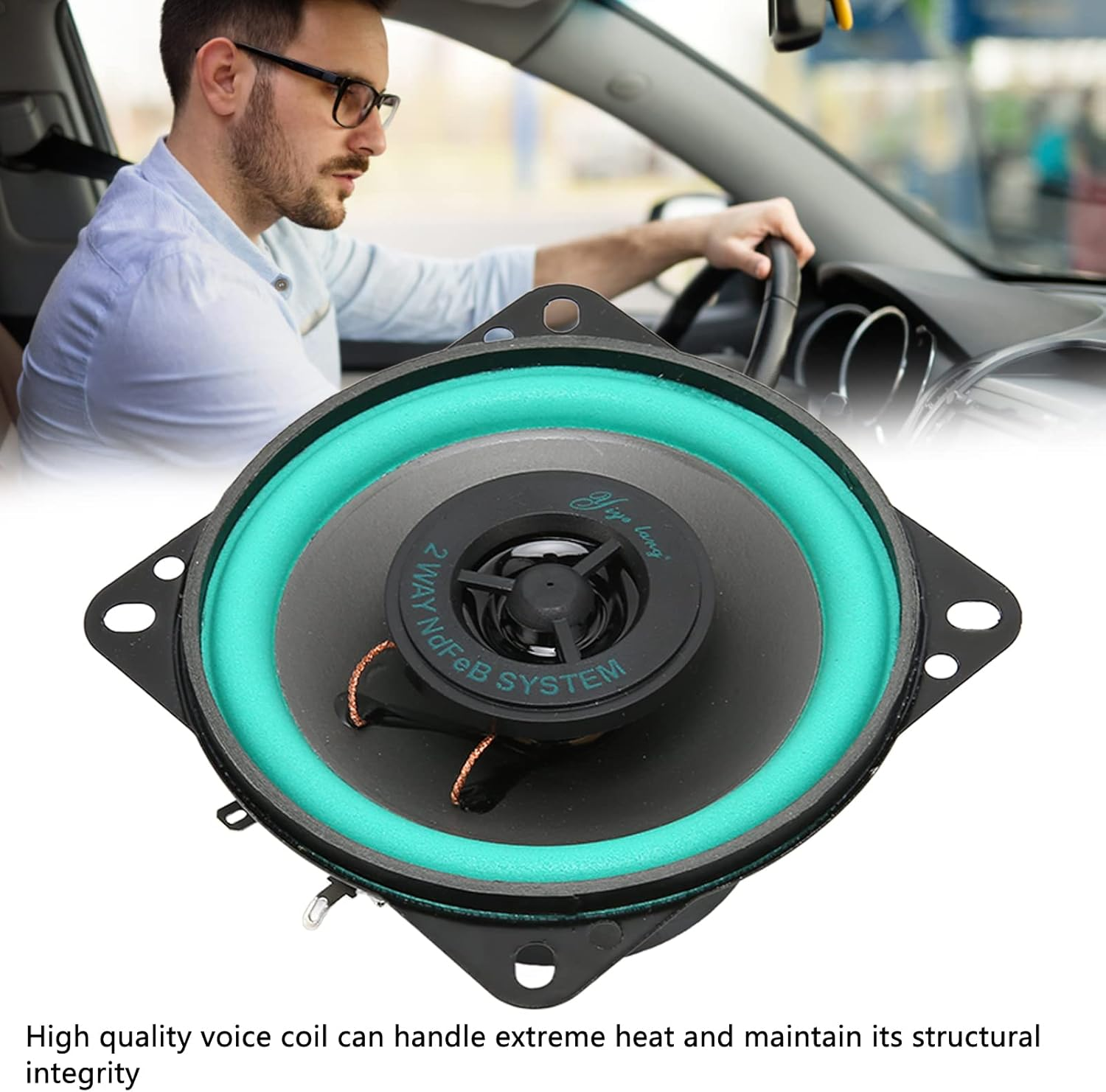 Diyeeni 4 Inch Car Speakers, 100W High Power Stereo Coaxial Speaker, Mid Range, 4 Ohm Audio Sound, High Sensitivity, for All Car Sound Systems, 1PCS image number 1