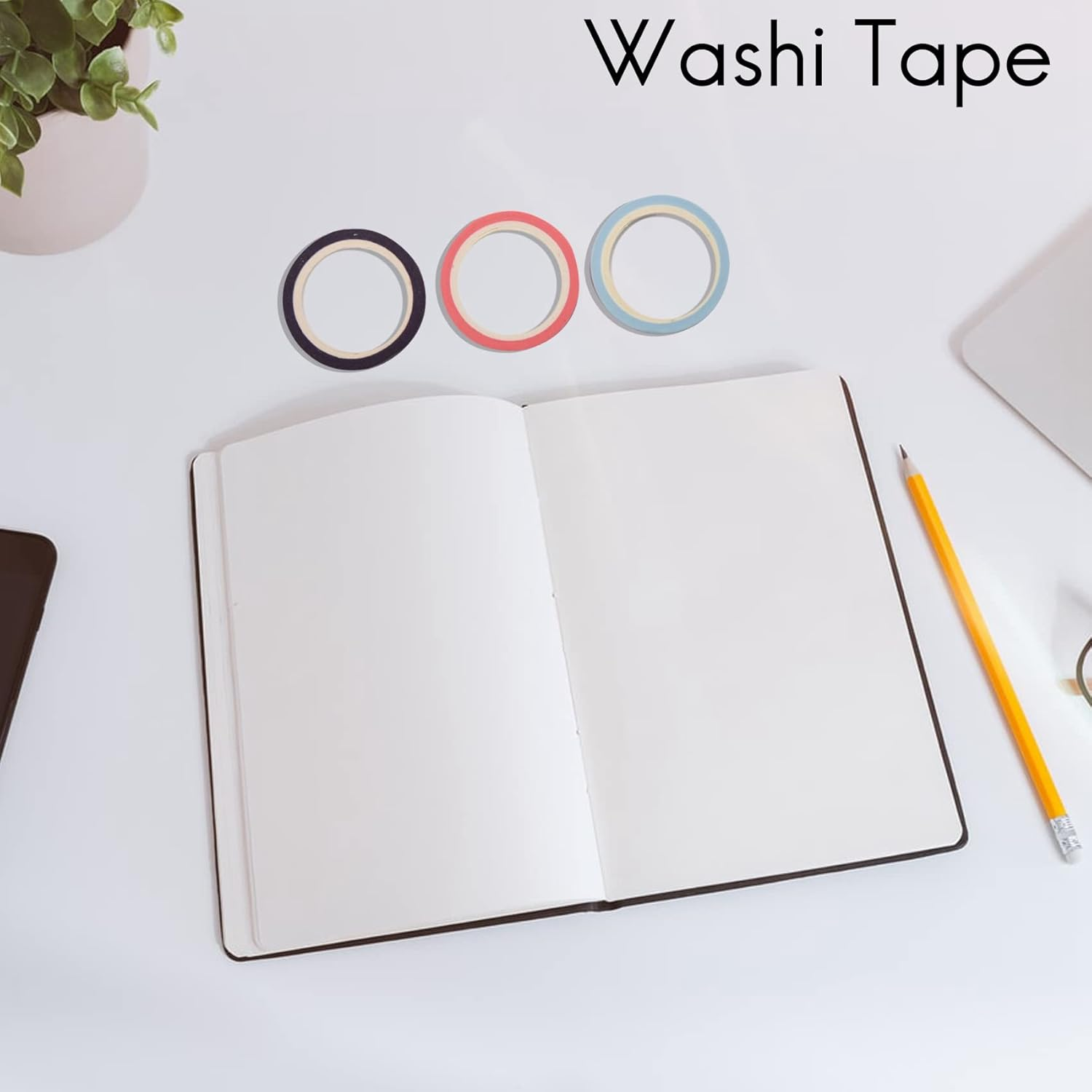 60 Pcs/Set Basic Solid Color Washi Tape Rainbow Masking Tape Decorative Adhesive Tape Sticker Scrapbook Diary Stationery image number 5