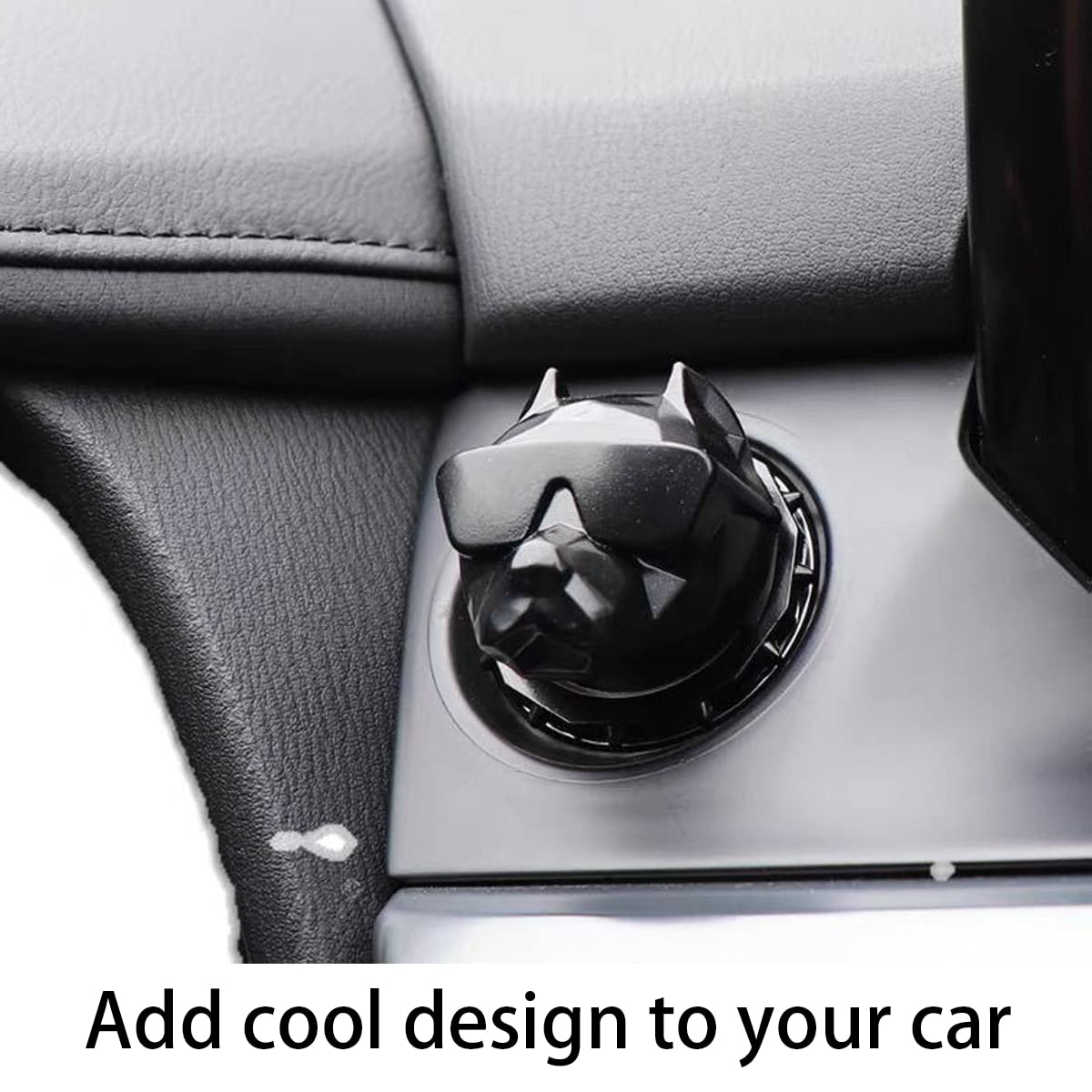 Zipelo Car Push to Start Button Cover, Vehicle Interior Engine Ignition Switch Protection Button Cover Sticker, Bully Dog Car One Button Start Stop Decorative Cover Universal for Car SUV Truck(Black)