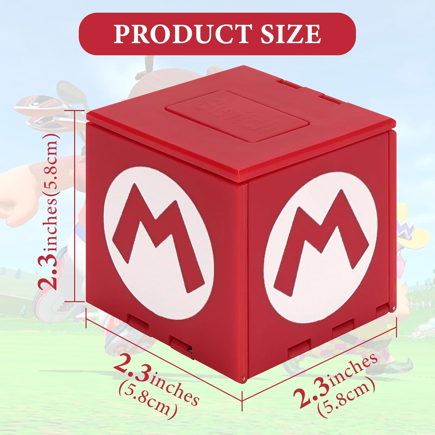 Geekria Game Card Case Compatible with Nintendo Switch, Large Capacity Game Card Organizer with 16 Game Card Slots, Deformable Expandable Game Card Holder, Cube Portable Card Storage Box (Red) image number 2