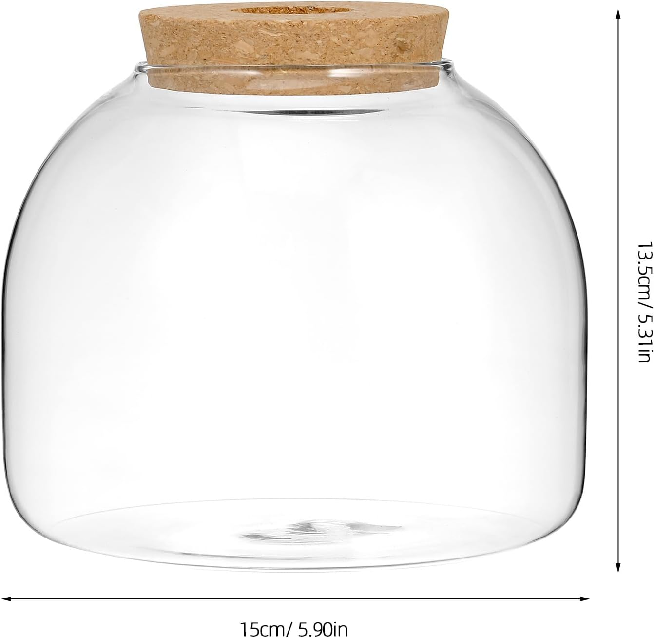 ULTECHNOVO Glass Terrarium: Transparent Glass Fish Tank with Cork Lid for Hydroponic Plants and Moss Landscape for Craft DIY Planter Decor Home and Wedding Centerpieces image number 4