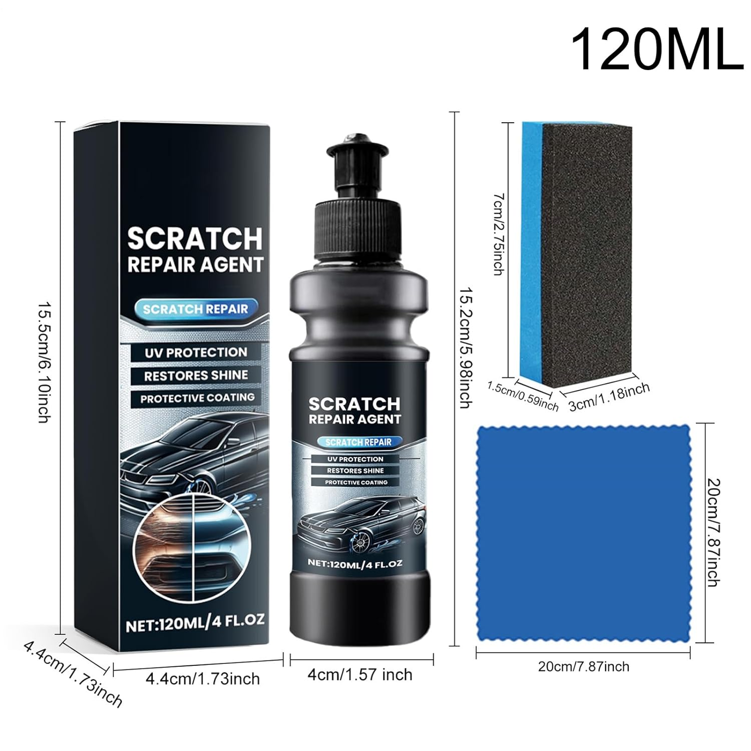 Car Scratch Removal | Deep Scratch Remover 120Ml,Paint Restorer Automotive Care Agent for Polishing Restoration Marine RV Daily Truck Road Trip Outdoor Garage image number 2