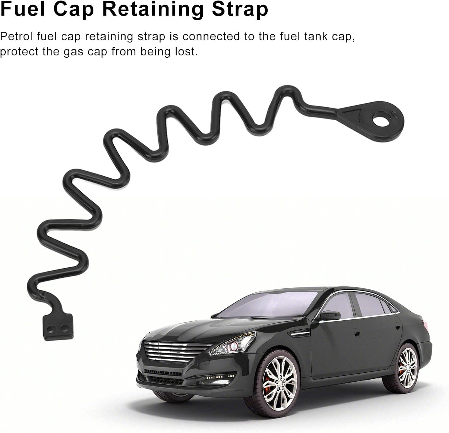 Automotive Durable Rubber Petrol Cap Tether for VOLVO S60 S80 V60 V70 XC60 XC70 XC90 - Fuel Cap Retaining Strap Replacement Part Number 31336424, Easy to Use image number 2