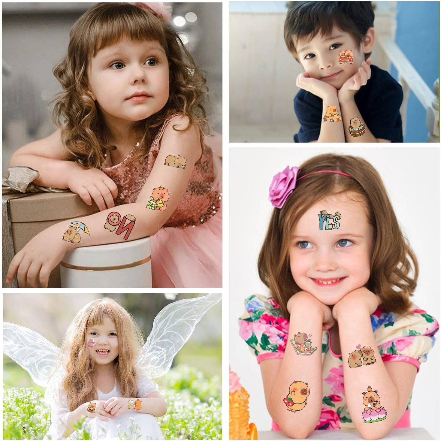 Pack of 30 Cartoon Capybar Stickers, Temporary Tattoo Stickers for Children, Waterproof Tattoo Stickers, Party Decoration, Tattoo Stickers.