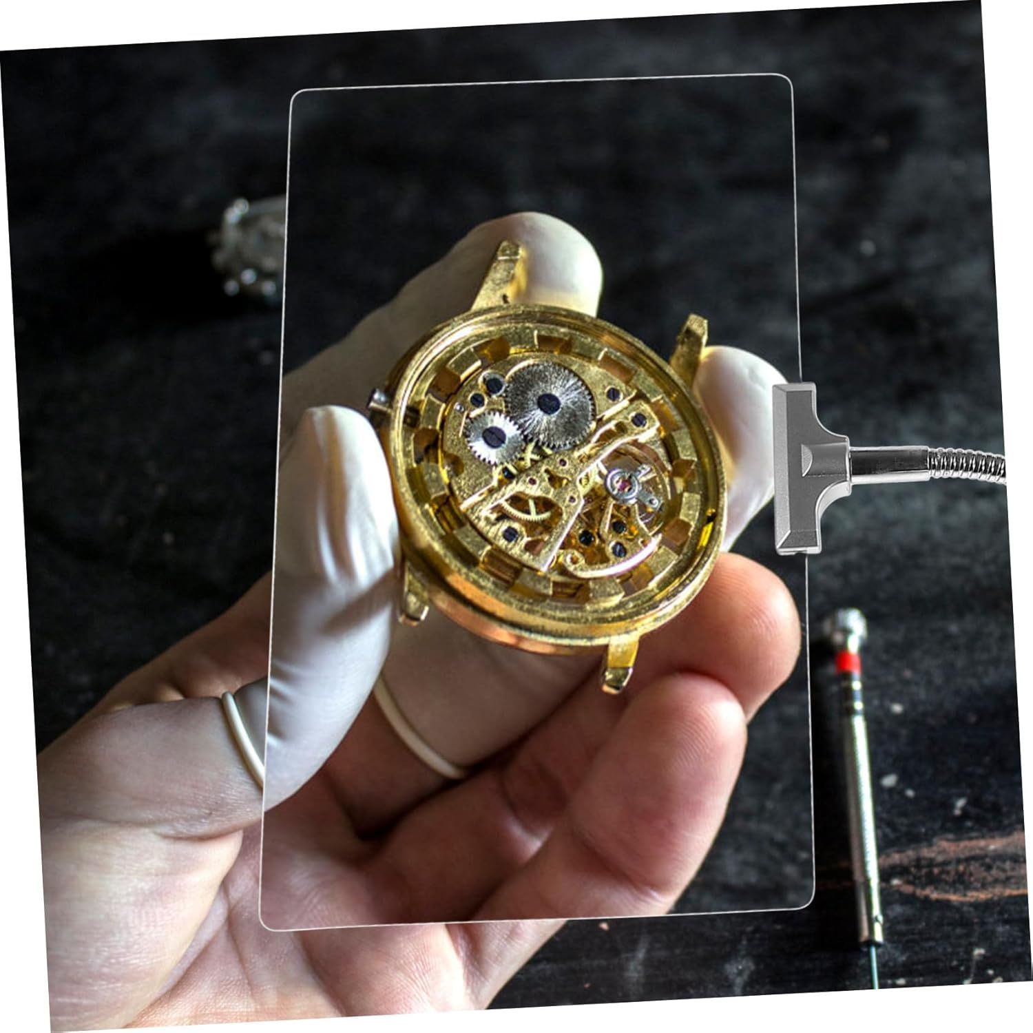 GANAZONO Magnifying Glass with Flexible Tube Stand Super-Large HD Lens for Reading Crafting Screen Magnifier for Computer Monitor Desktop Magnifier in Silver image number 5