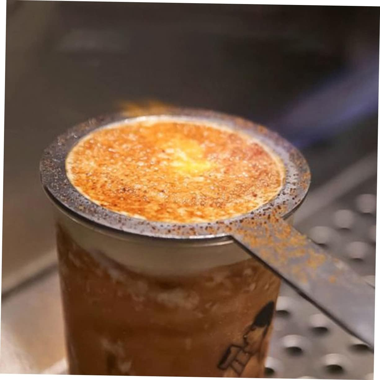 VINTORKY Rust-Proof Milk Tea Cup Rings Stainless Steel Baking Cup Rim Covers with Handle 95Mm Outer Diameter Multipurpose 4Pcs Set image number 2