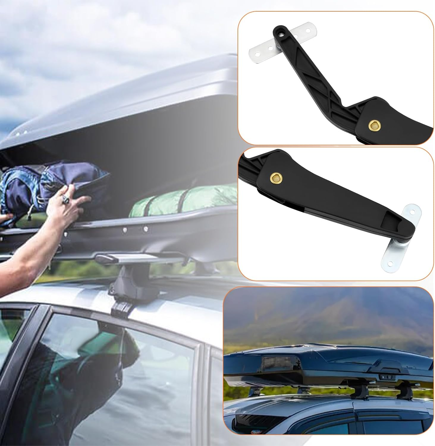 VGOL 1Pc Roof Box Lid Lifter Spare with Holder for Lid Hinge Repair Replacement Part 1500054111 Compatible with Thule Motion XT XXL Black image number 1