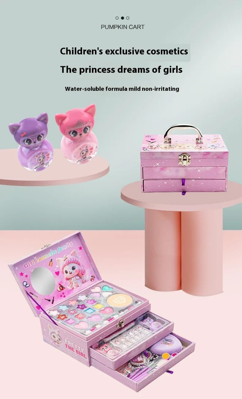 Kids Washable Makeup Girls Toys,Real Little Girl Make up Sets,Toddler Makeup Kit for Kid Children Princess Christmas Birthday Gifts Toys for 5 6 7 8 9 10 Year Old Girls
