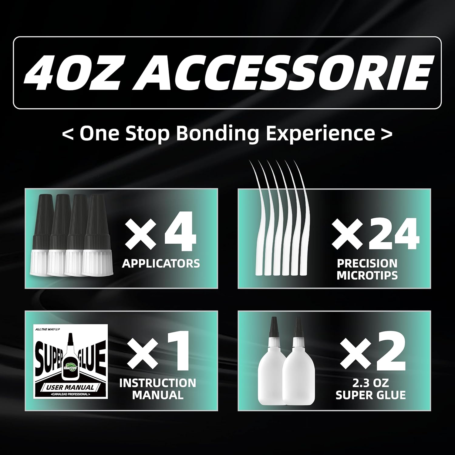 CAMALEAO Thin Super Glue, 4.6 Oz Super Fast Cyanoacrylate (CA) Glue, Extra Caps and Microtips, 2610 PSI High Strength Instant Adhesive for Plastic, Wood, Fast Bonding, General Home Repair image number 3