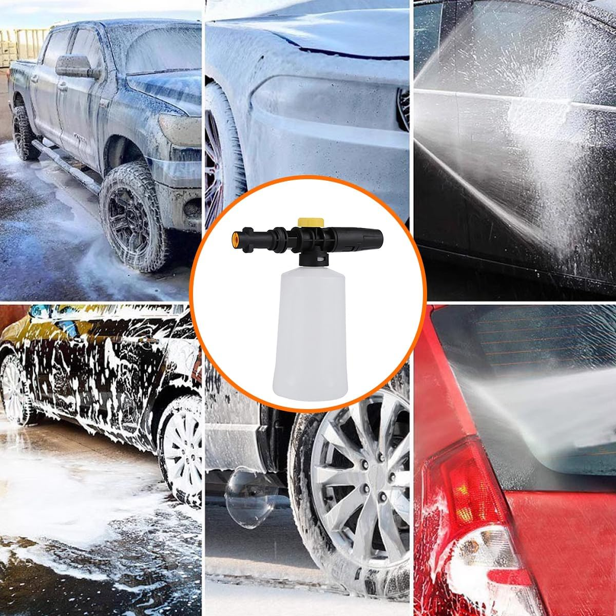 AIMALL K Series High Pressure Foam Cannon &ndash; Adjustable Snow Foam Sprayer for Car Washing, 1L Watering Pot with 0&ndash;60&deg; Nozzle and Rotating Jet Head, 8.85X7.87In image number 5