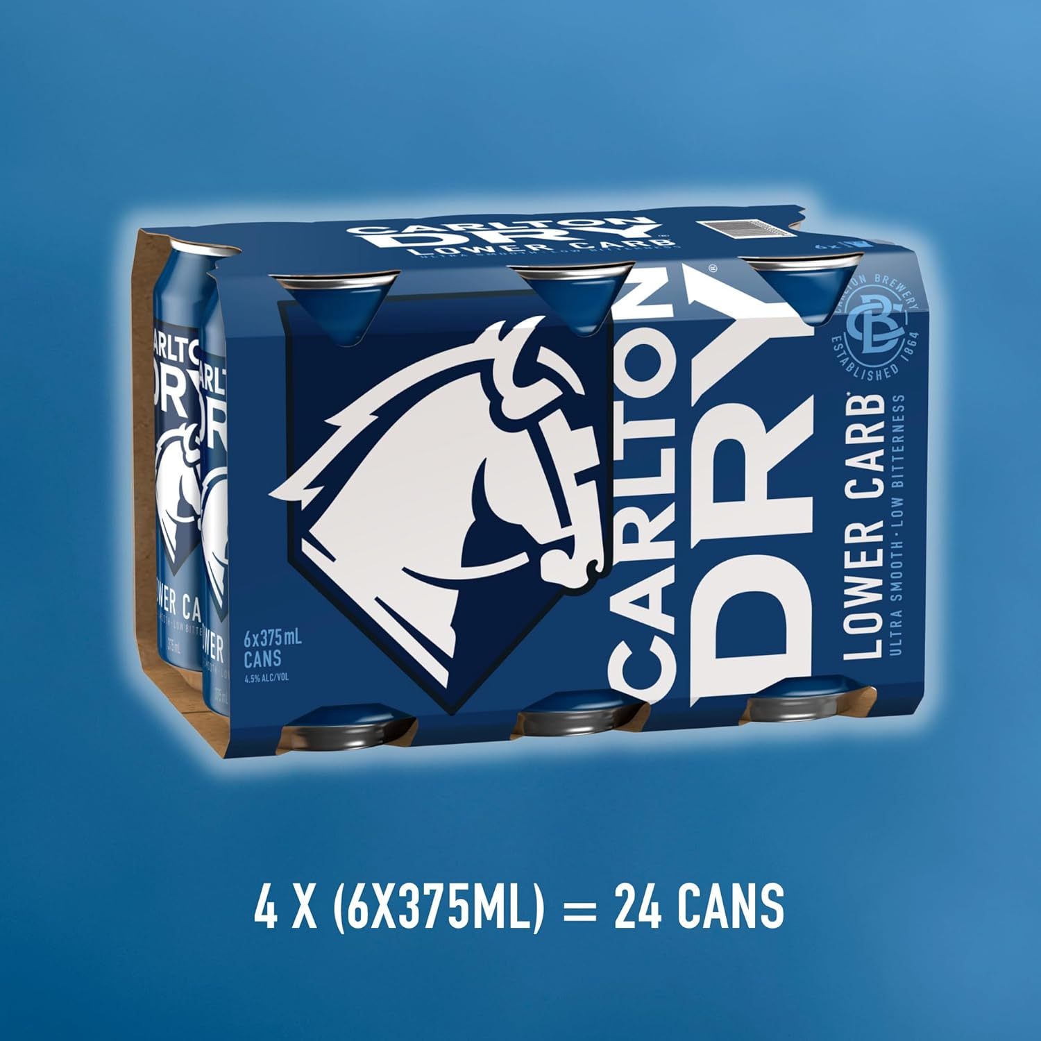 Carlton Dry, Low Carb & Full Strength Beer, Crisp & Refreshing Finish, Classic Australian Lager, 4.5% ABV, 375Ml (Case of 24 Cans) image number 3