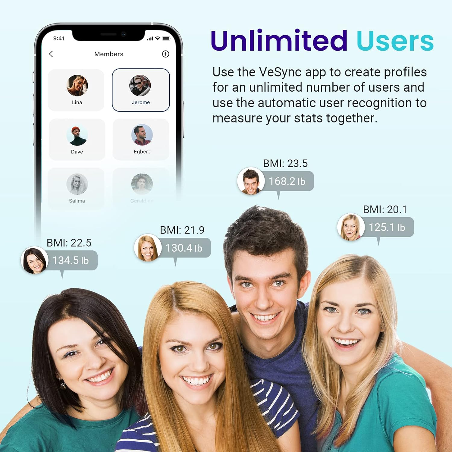 Etekcity Smart Wifi Scale for Body Weight, Black image number 6