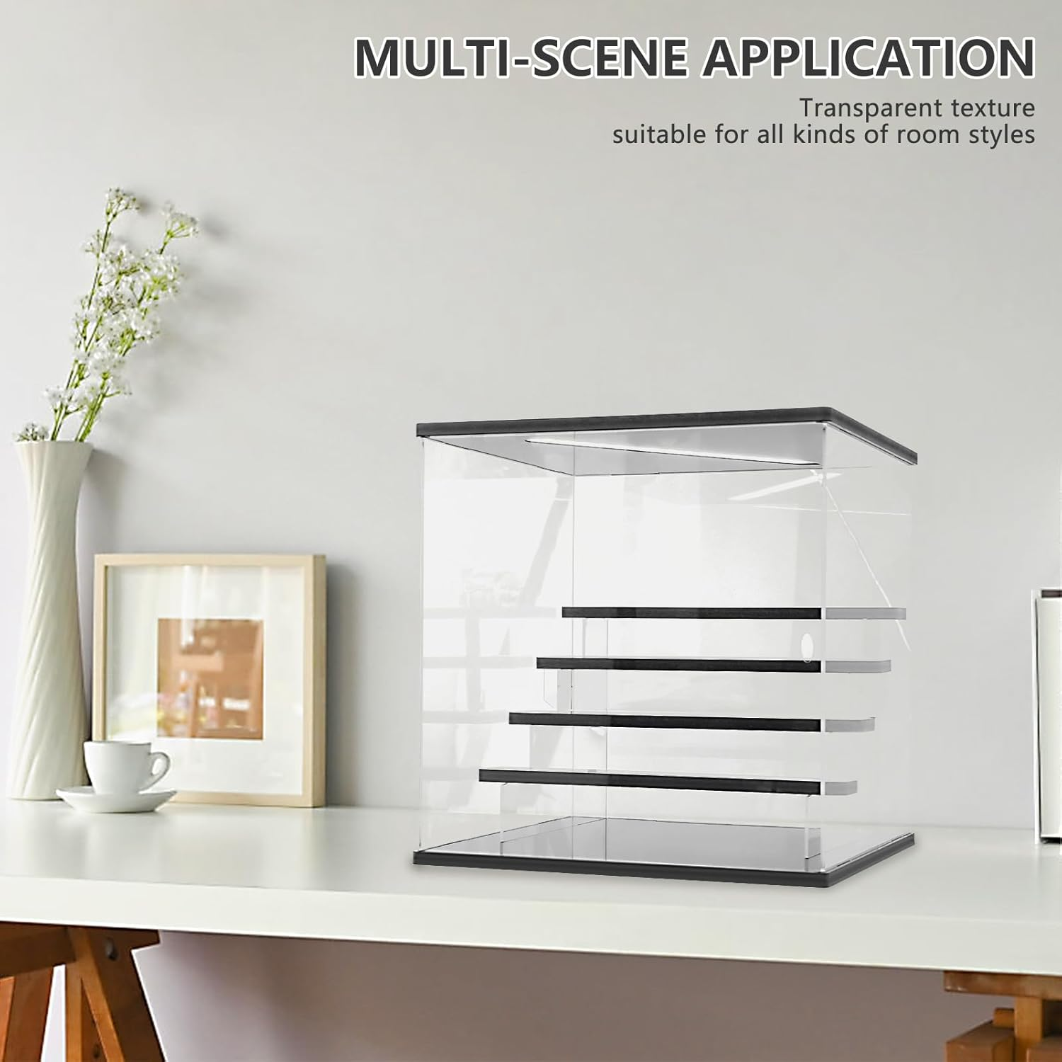 Clear Acrylic Display Case with LED Light for Collectibles, 3/5 Layers Display Box Stand Assembly Dustproof Protection Showcase for Collectibles Action Figures (Five Layer) image number 5