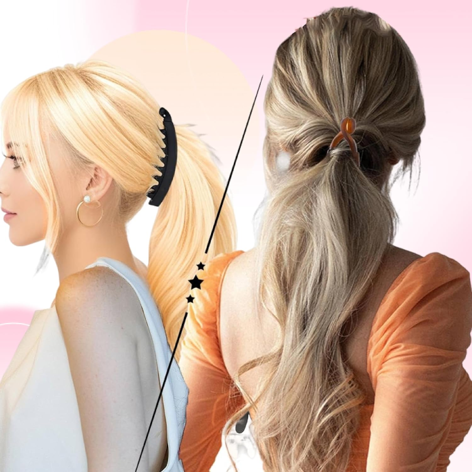 Esshogo Vintage Banana Clip, Thick Hair Banana Clip, 6 Pack, 13 X 3 Cm, Women & Girls image number 1