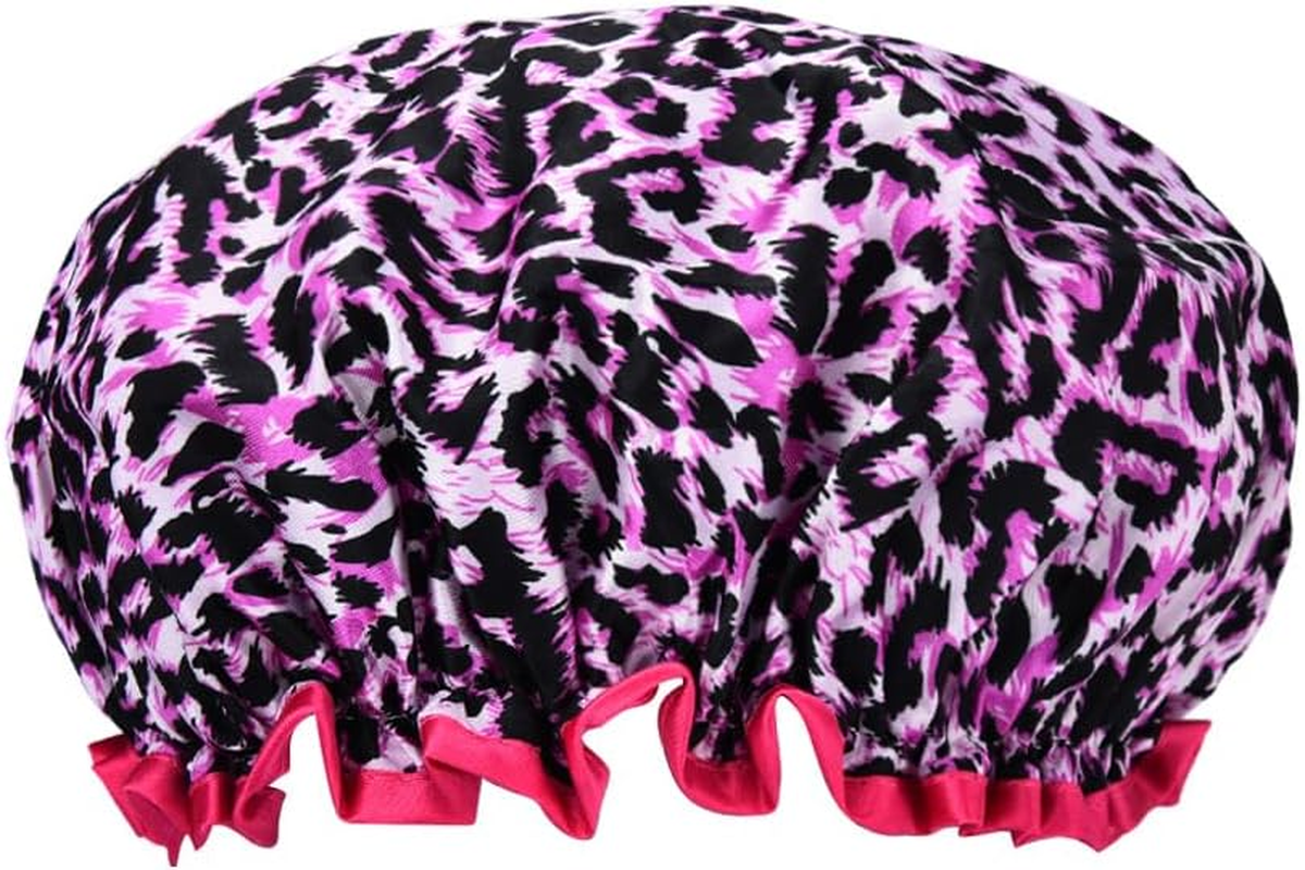 Polka Dot Shower Caps for Women Reusable Waterproof Satin Lined Bathing Caps for Braids Short Long Hair Cap for Shower Bath Large Polka Dots Foldable Travel Showering Cap for Men Women Vintage Fashion