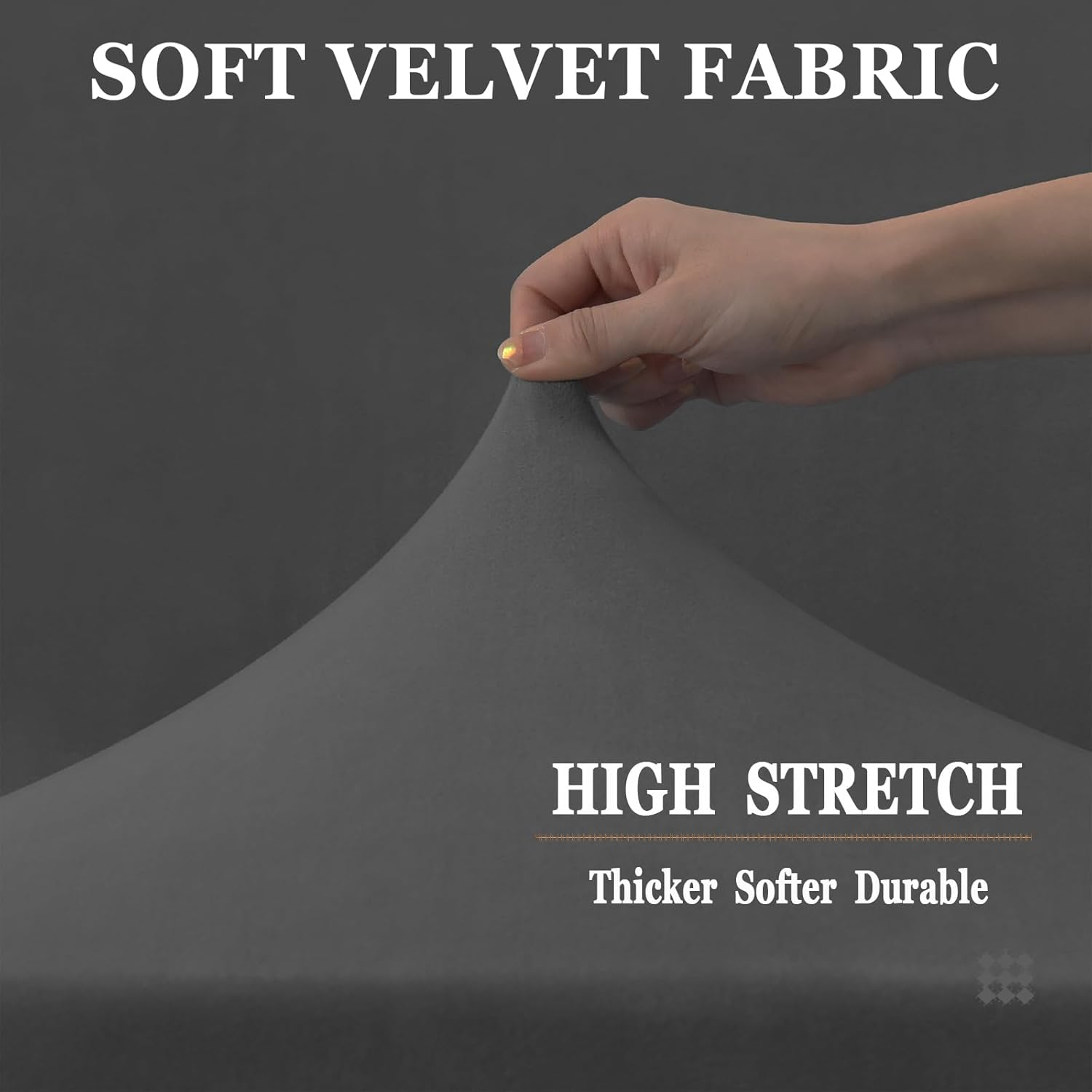 YMEOW Stretchy Caravan Cushion Covers, Washable Non-Slip RV Dinette Bench Covers with 2 Fastening Straps,Cover Protector for Camper Sofa Seats&Backrest (Dark Grey,3 Seater) image number 2