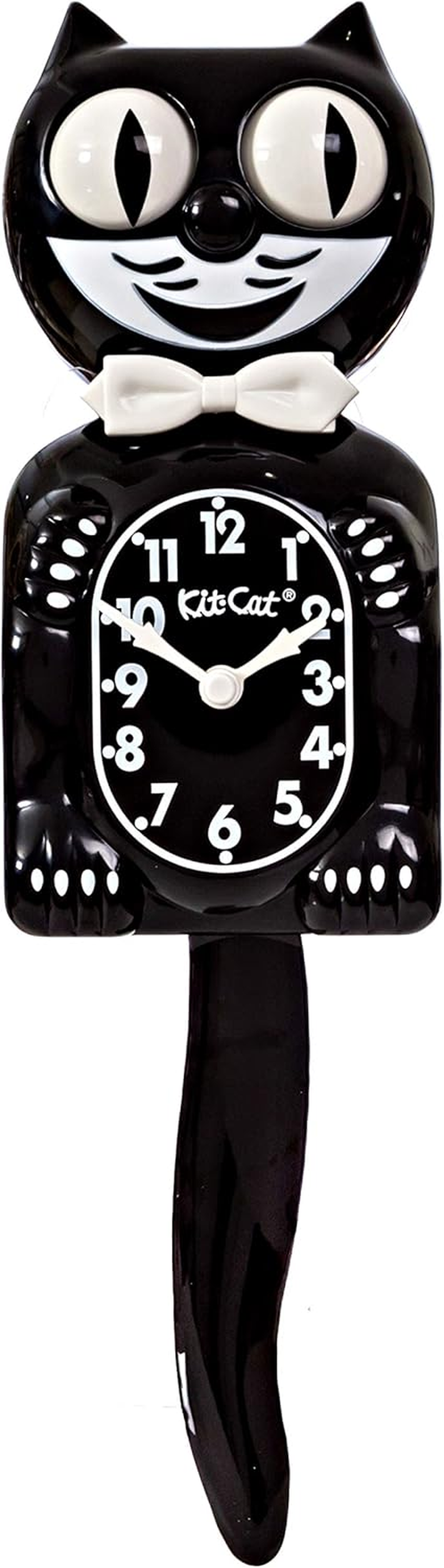 Kit Cat Klock&reg; Limited Edition White - Iconic Retro Cat Clock with Moving Eyes and Tail, Battery Operated Wall Clock, Made in USA, Perfect for Home Decor, Modern Clock, Unique Gift