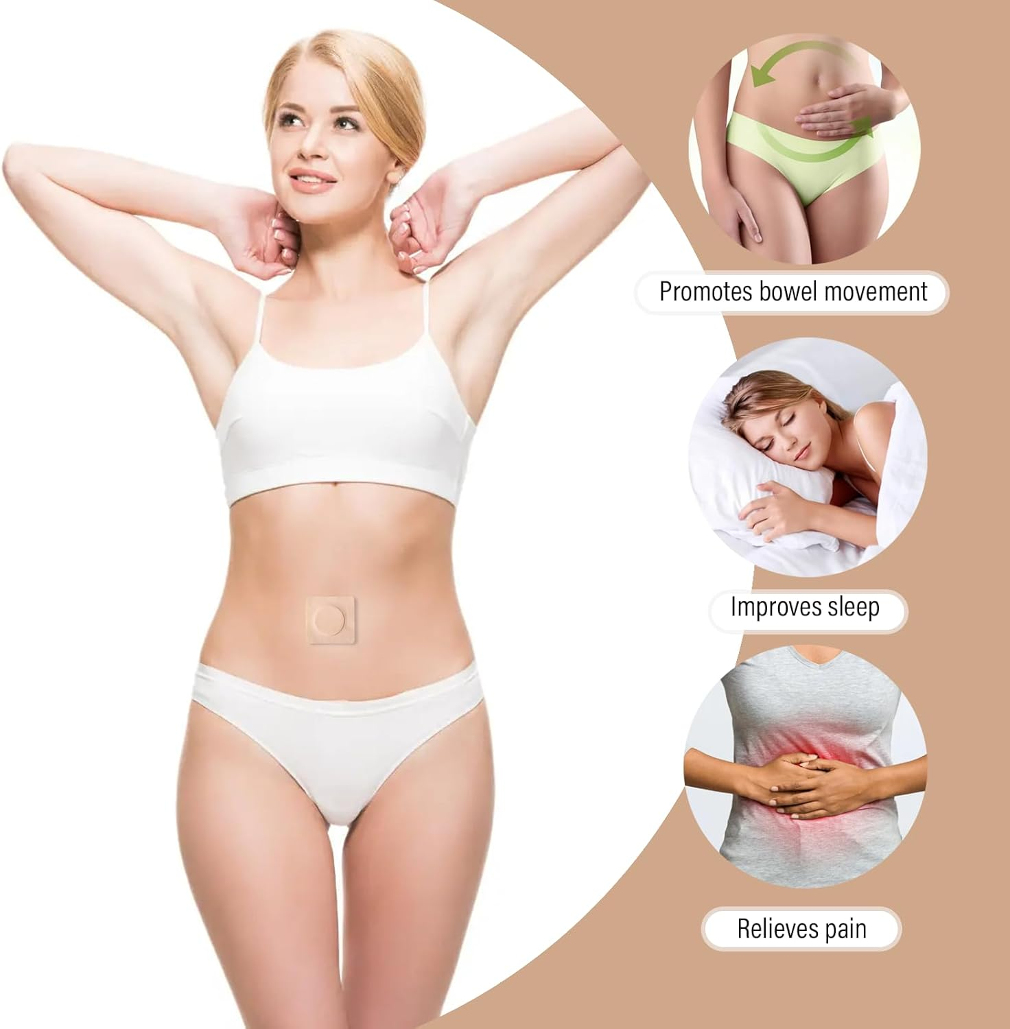 100Pcs Castor Oil Patches, Breathable Non - Woven for Women, Portable 6Cm/2.36In Multi-Layer Anti-Leak Strong Adhesion Castor Oil Pack image number 6