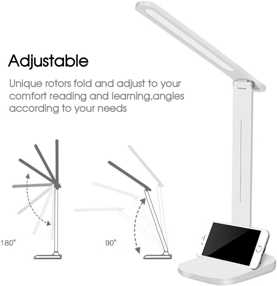 Ledlabs 2-In-1 LED Desk Lamp with Phone Stand &ndash; Rechargeable Touch Control Eye-Caring Table Lamp, Stepless Dimming & 180&deg; Adjustable for Office, Reading, Studying image number 5