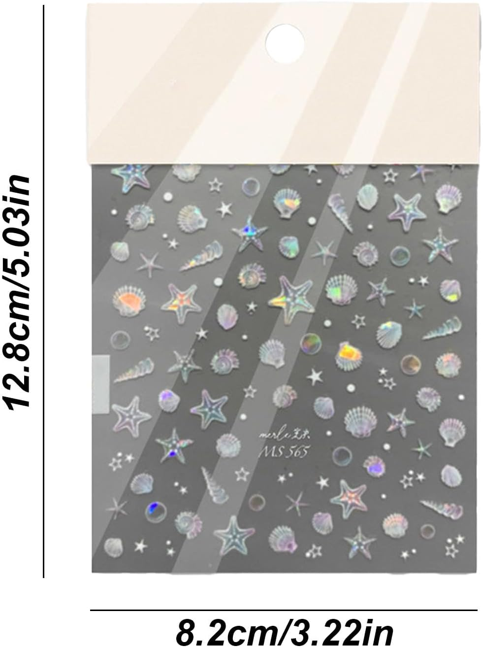 Summer Nail Decals - Summer Shells Glitter Nail Stickers Decor - High-Resolution Printing Decorations For, Dating, Daily Life, Work, and School image number 3