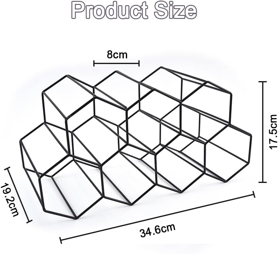 6-Bottle Wine Rack, Free Standing Metal Wine Holder, 3-Tier Countertop Wine Storage Organizer for Kitchen, Cabinet, Bar or Cellar, Vintage Copper Finish image number 1