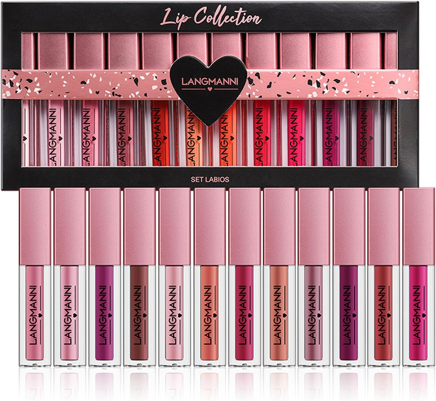 12 Pcs Lip Gloss Makeup Set, Shiny Smooth Soft Liquid Lip Stain, High Pigment Moisturizing Lip Tint, Lip Glaze Long Lasting Cosmetics Rich Varied Colors for Girls Women image number 4
