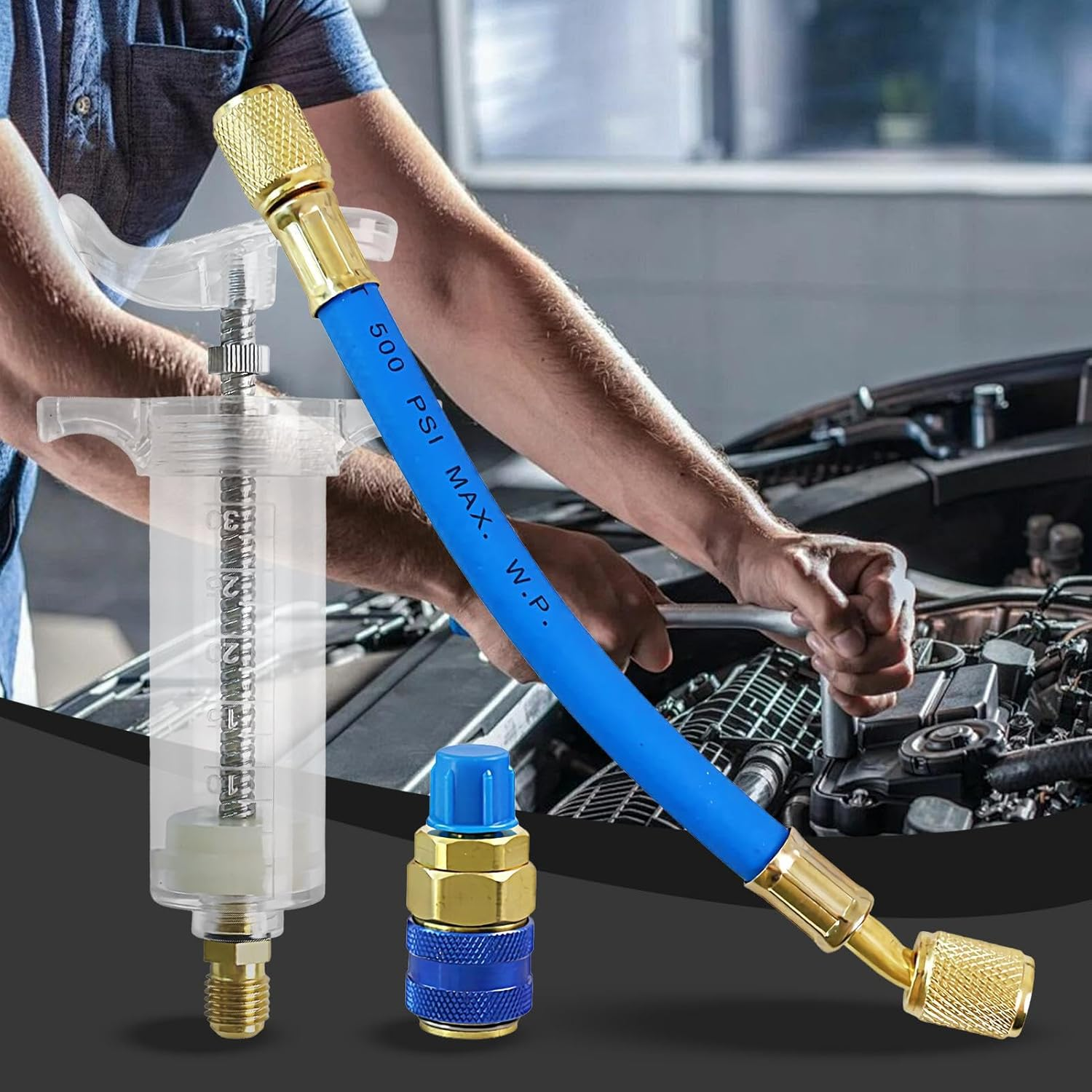 Aebtoe AC Oil Injector,Automobile Refrigeration Oil Filler - Pressure Resistant Refrigeration Liquid Injector for RV, Automotive, Truck, Workshop, Industrial, Garage image number 5