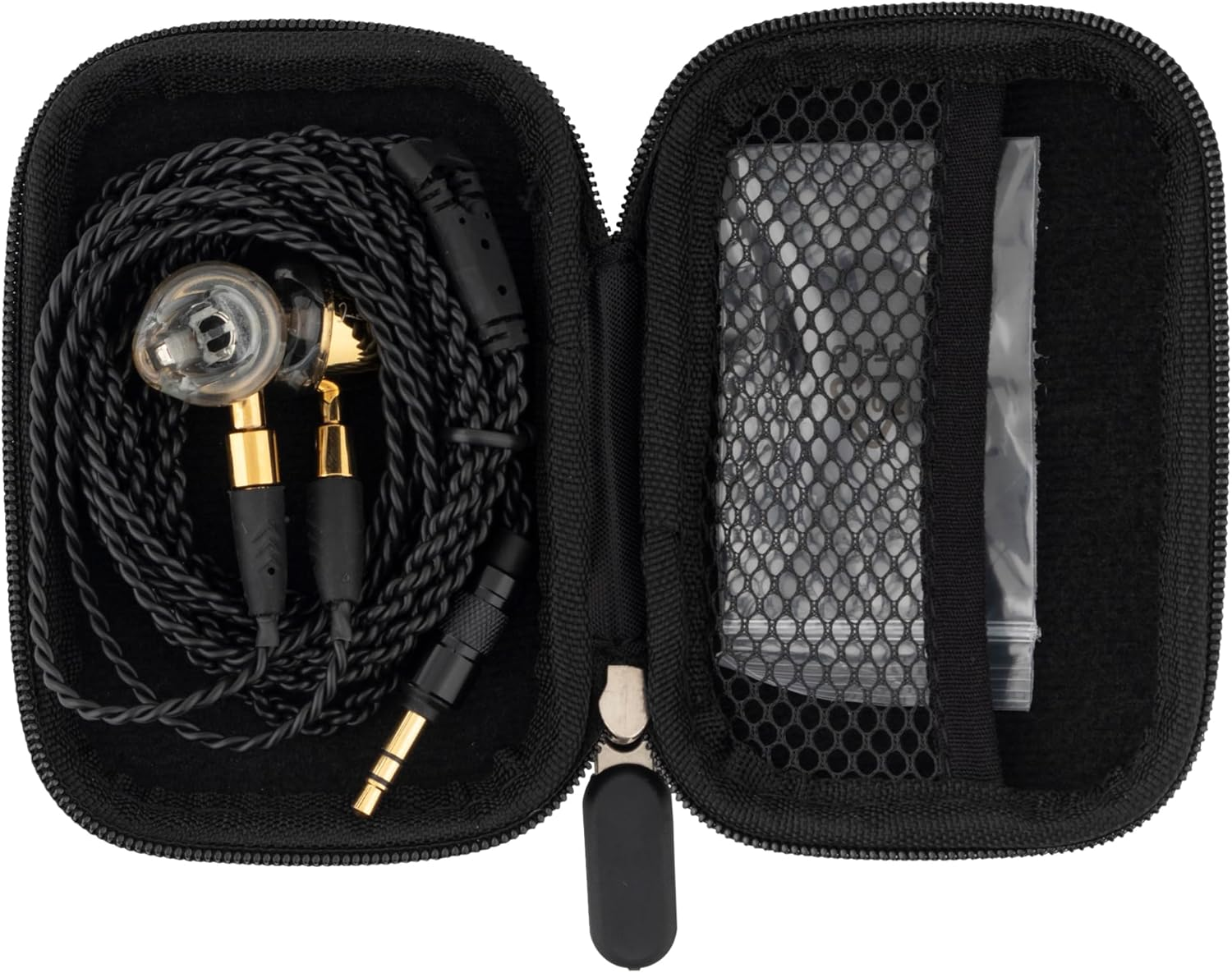 Initial a Autumn - AKI - 0.4 Inch (10 Mm) Dynamic Driver X BA Hybrid Earphones, Gold/Black, Approx. W 0.7 X H 1.2 X D 0.5 Inches (19 X 30 X 13 Mm) image number 2