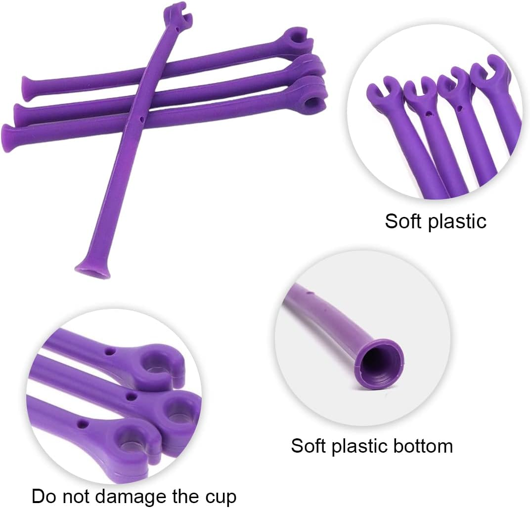 IUDWCG - 4 Pieces Wine Glass Holder, Dishwasher Glass Holder, Silicone Glass Holder, Dishwasher, Safe Cleaning Long Glass, Wine Glass Holder, Silicone Trough Protection, Purple image number 5