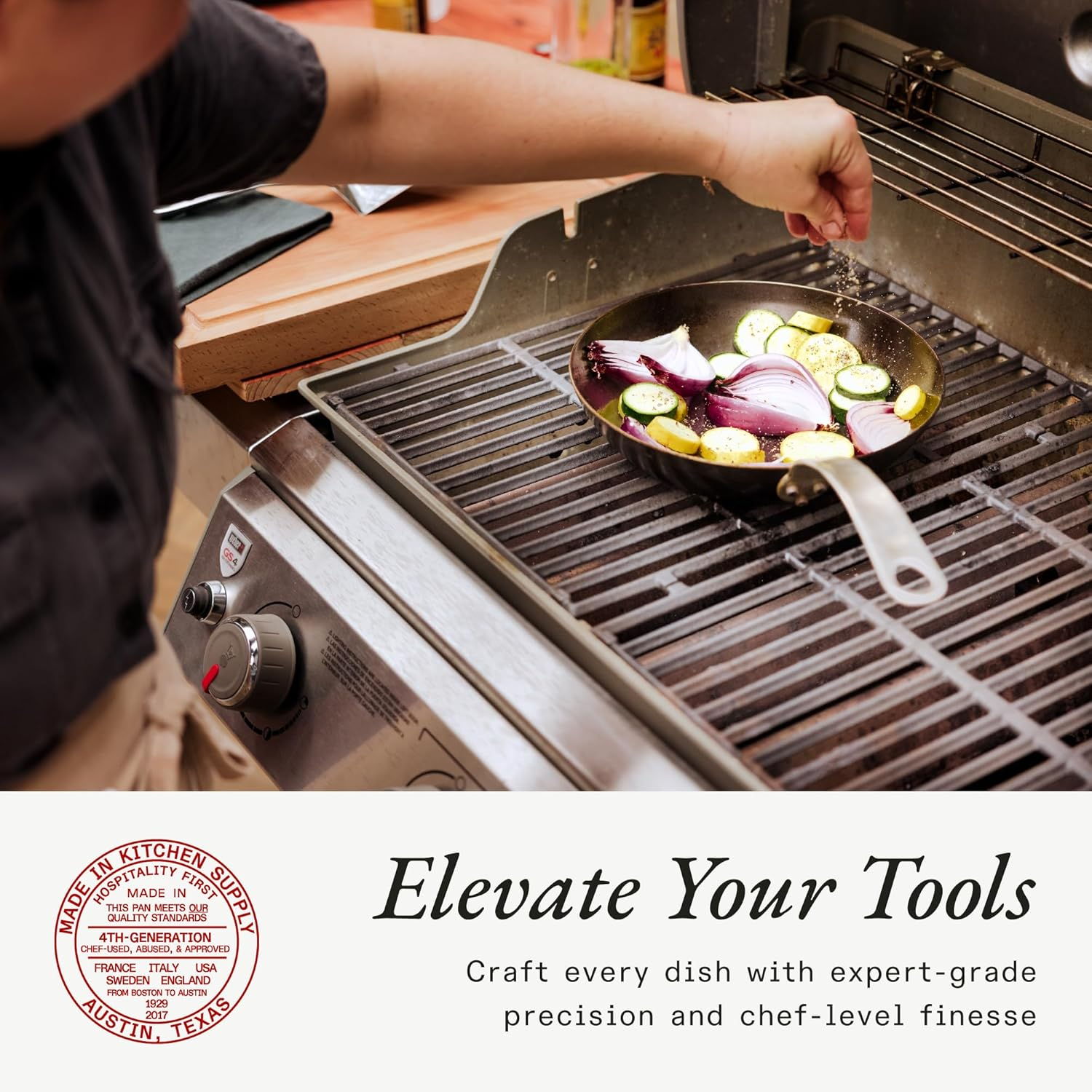 Made in Cookware - Seasoned 8" Carbon Steel Frying Pan - (Like Cast Iron, but Better) - Professional Cookware - Crafted in Sweden - Induction Compatible image number 1