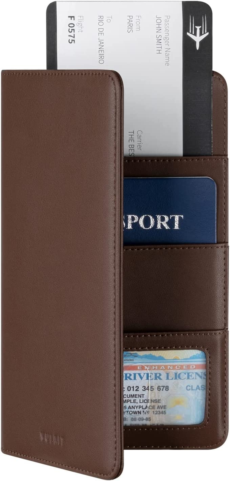 VULKIT Passport Wallet Premium Nappa Leather RFID Blocking Travel Wallet for Men & Women