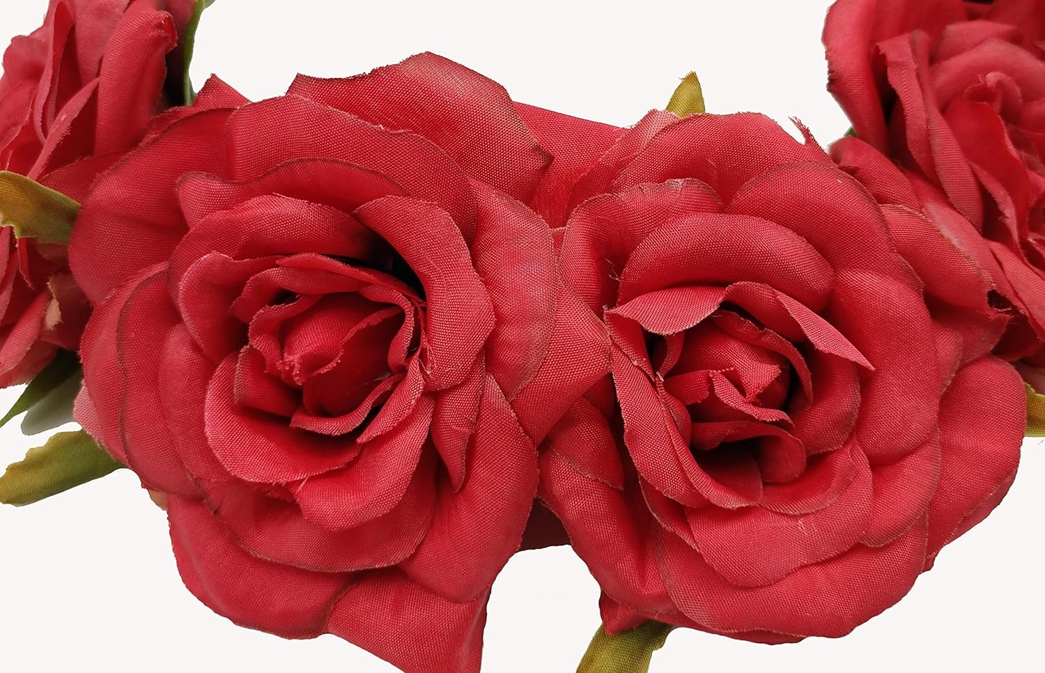 Rose Flower Crown, Floral Headband for Women and Girls - Red Artificial Rose Hair Wreath with Headband for Festival Wedding Party Decoration Photography image number 5