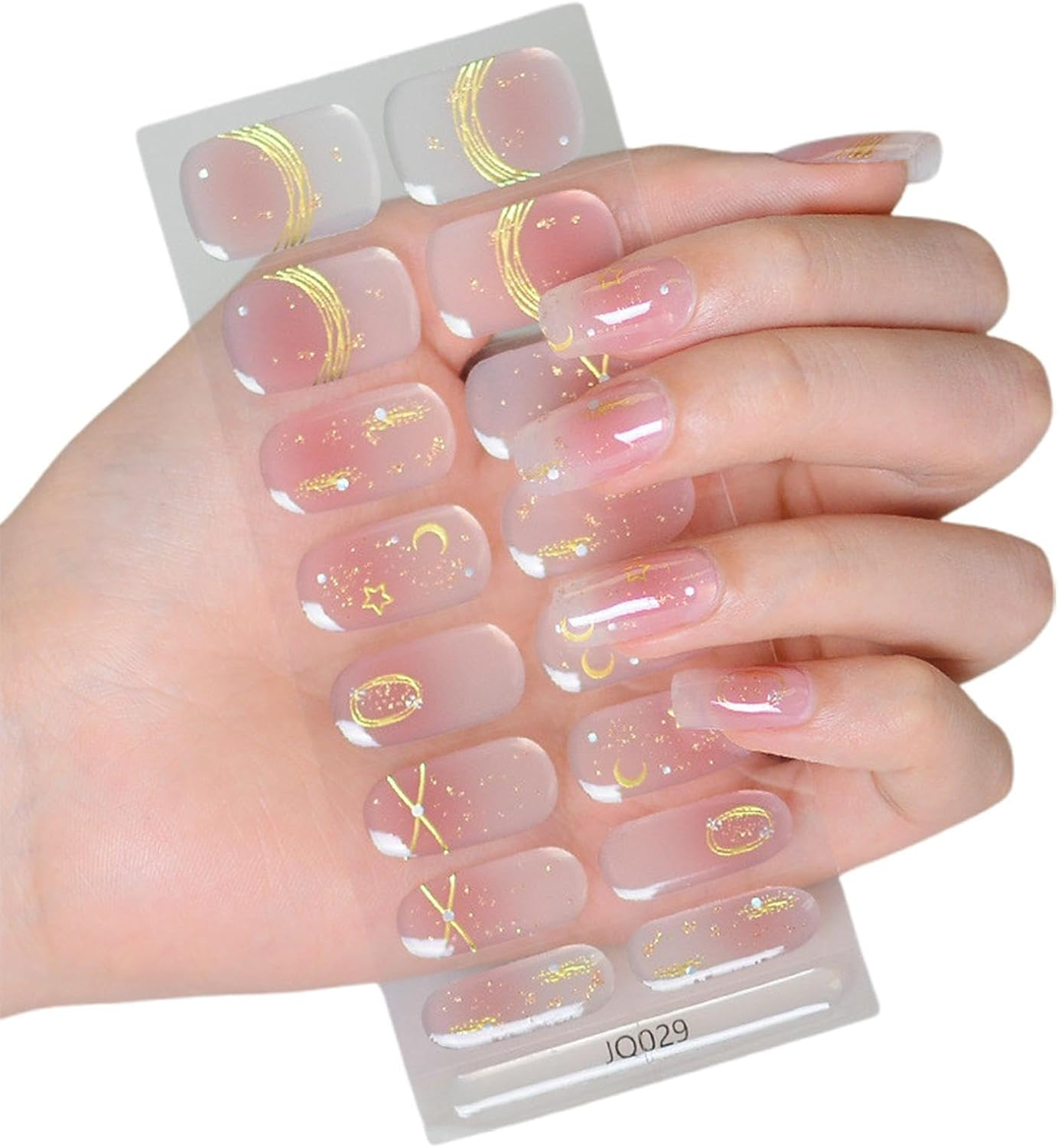 Rissunkv Gels Nails Polish Strips,16X Gradient Strips Adhesive Gel Nail Polish - Long-Lasting Nail Decals Home Salon Nail Crafting Decoration for Gathering, Dating image number 5