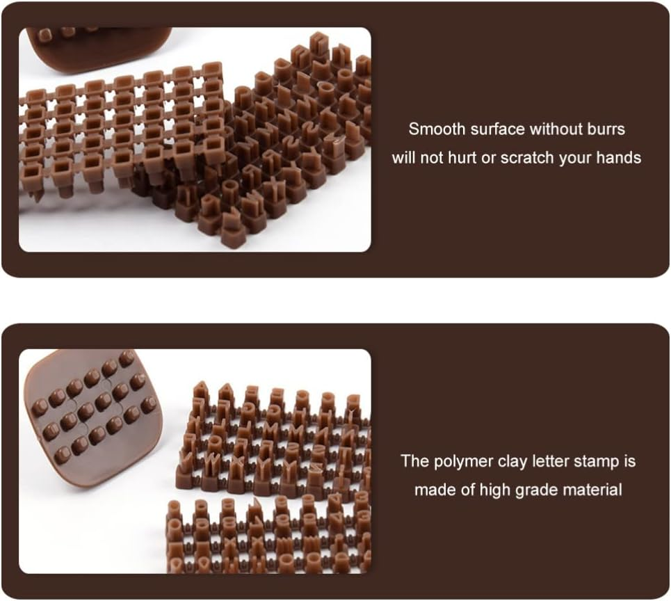 COHEALI Letter Stamps for Clay: 3Pcs Polymer Clay Letter Stamps Pottery for Clay with Double Small Alphabet image number 4