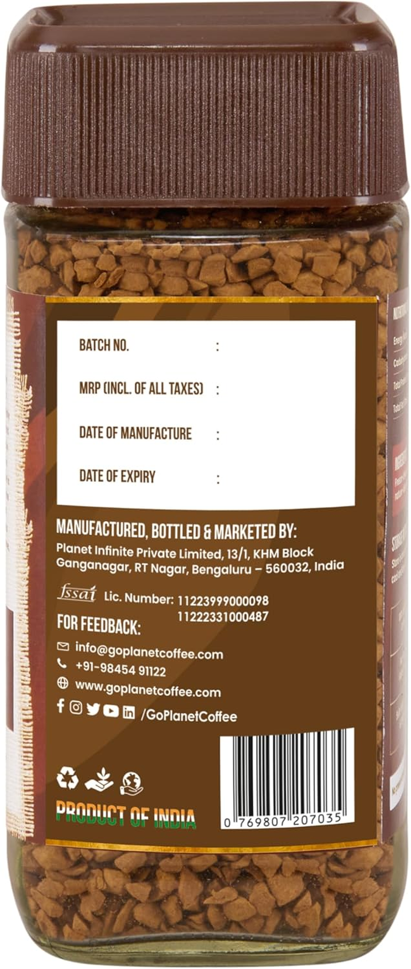 Planet Coffee&reg; | DIVINE Hazelnut | 1.76 Ounces (50 Gms) Jar | Pure Arabica | Freeze-Dried Instant | No Added Sugar | Makes 25 Cups | Medium Roast | Flavoured image number 4