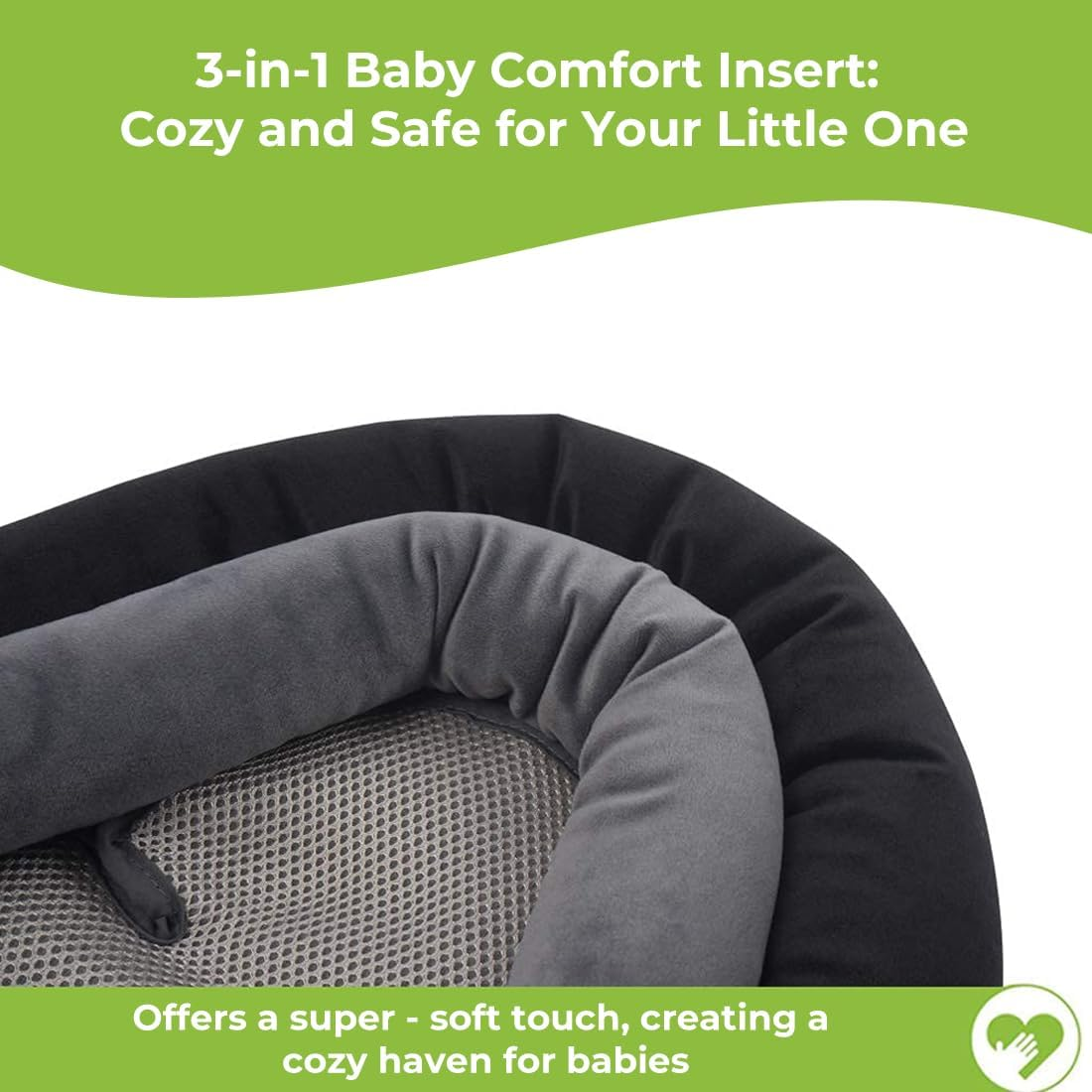 COOLBEBE Upgraded 3-In-1 Babybody Support for Newborn Infant Toddler - Extra Soft Car Seat Insert Cushion Pad, Perfect for Carseats, Strollers, Swings