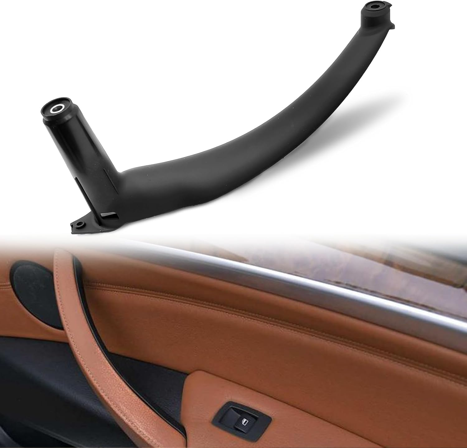 RBOKO Left Inner Door Panel Handle Pull Trim Cover Compatible with BMW E70 X5 2008-2013 and BMW E71/E72 X6 2008-2014, Part Number:51416969401 (Black)