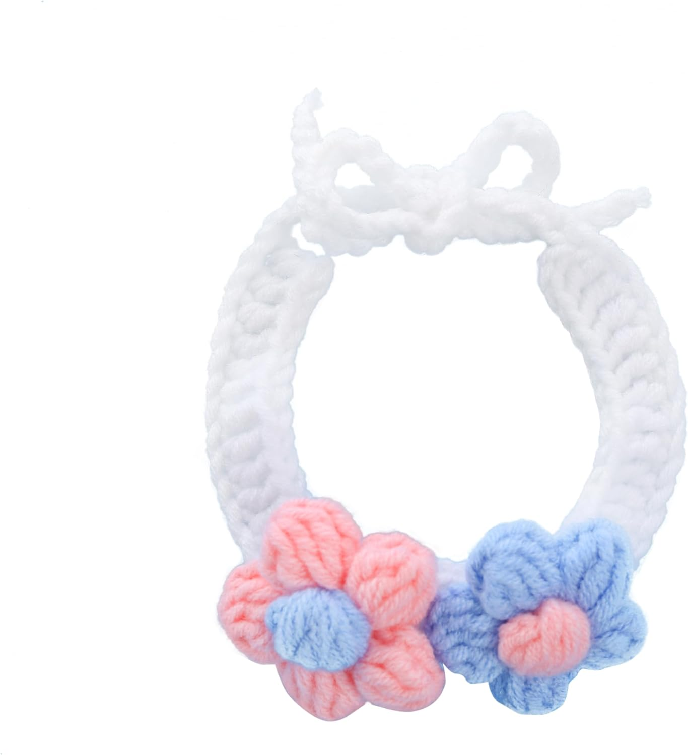 Campsis Floral Cat Collars Adjustable Tie Cat Colllar Knitted Kitten Collar for Pet Cats image number 5