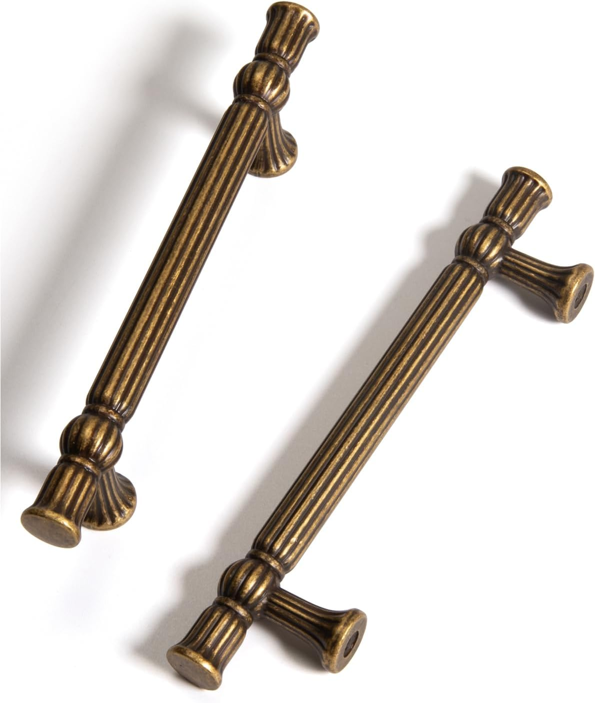 Antique Brass Cabinet Pulls - 3-3/4 Inch(96Mm) Hole Center Classic Vintage Drawer Handles Zinc Alloy,Kitchen Cupboard Bathroom Dresser Cabinet Hardware (2, Antique Brass, 3-3/4"(96Mm) Hole Centers) image number 7