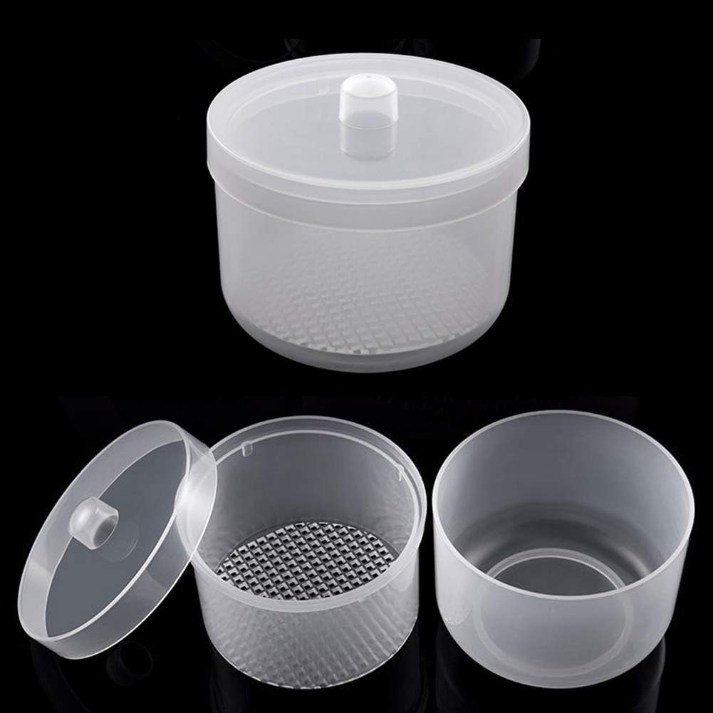 1 Piece Nail Art Tool Cleaning Cup Nail Art Tool Sterilizer Cup Nail Tools Cleaning Tray Box Container Net Basket Case Manicure Tools Jar Soak Box for Nail Art Accessories, Transparent image number 5
