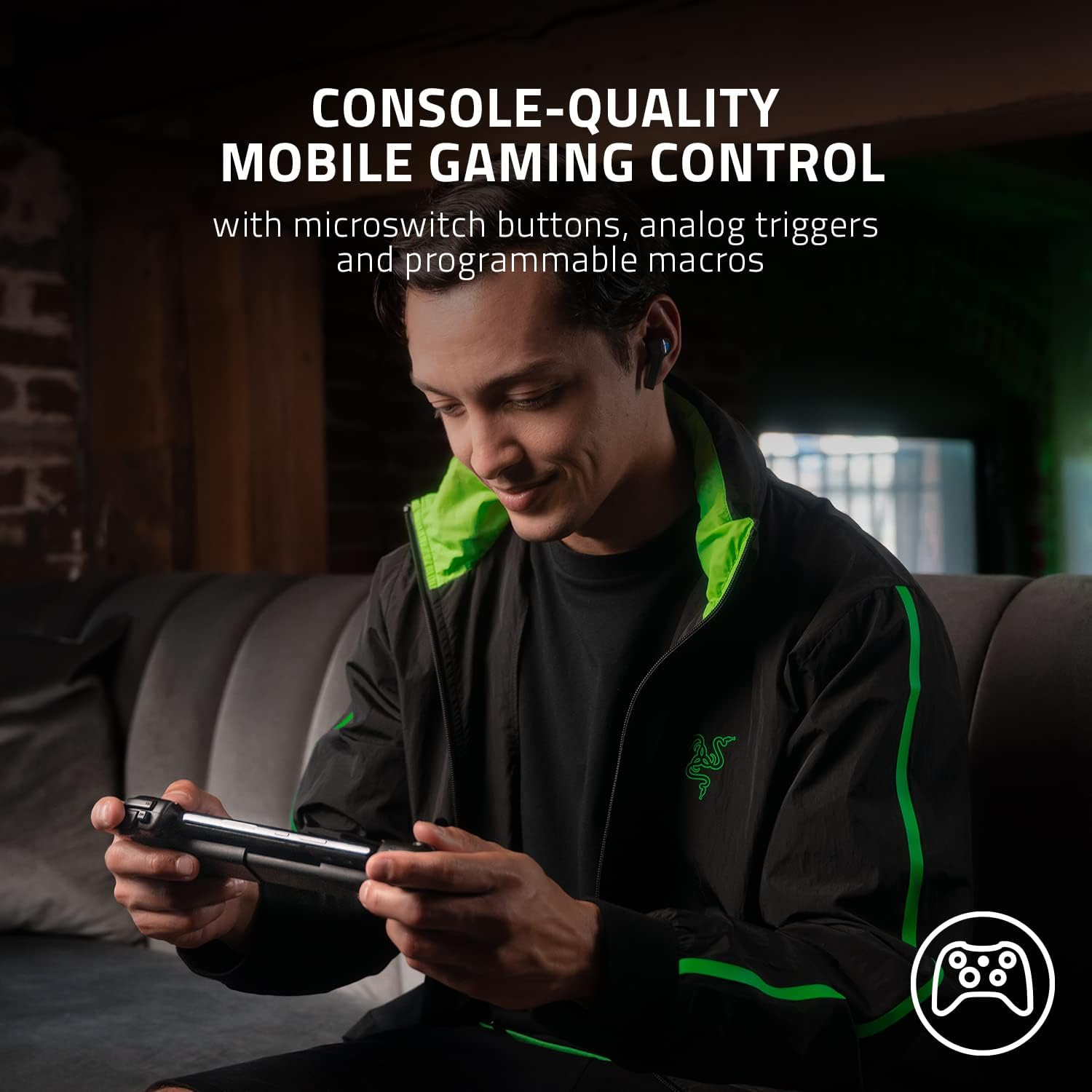 Razer Kishi V2 Mobile Gaming Controller for Android: Console Quality Gaming Controls - Universal Fit with Extendable Bridge - Stream PC, Xbox, Playstation Games - Ultra Low Latency - Ergonomic Design