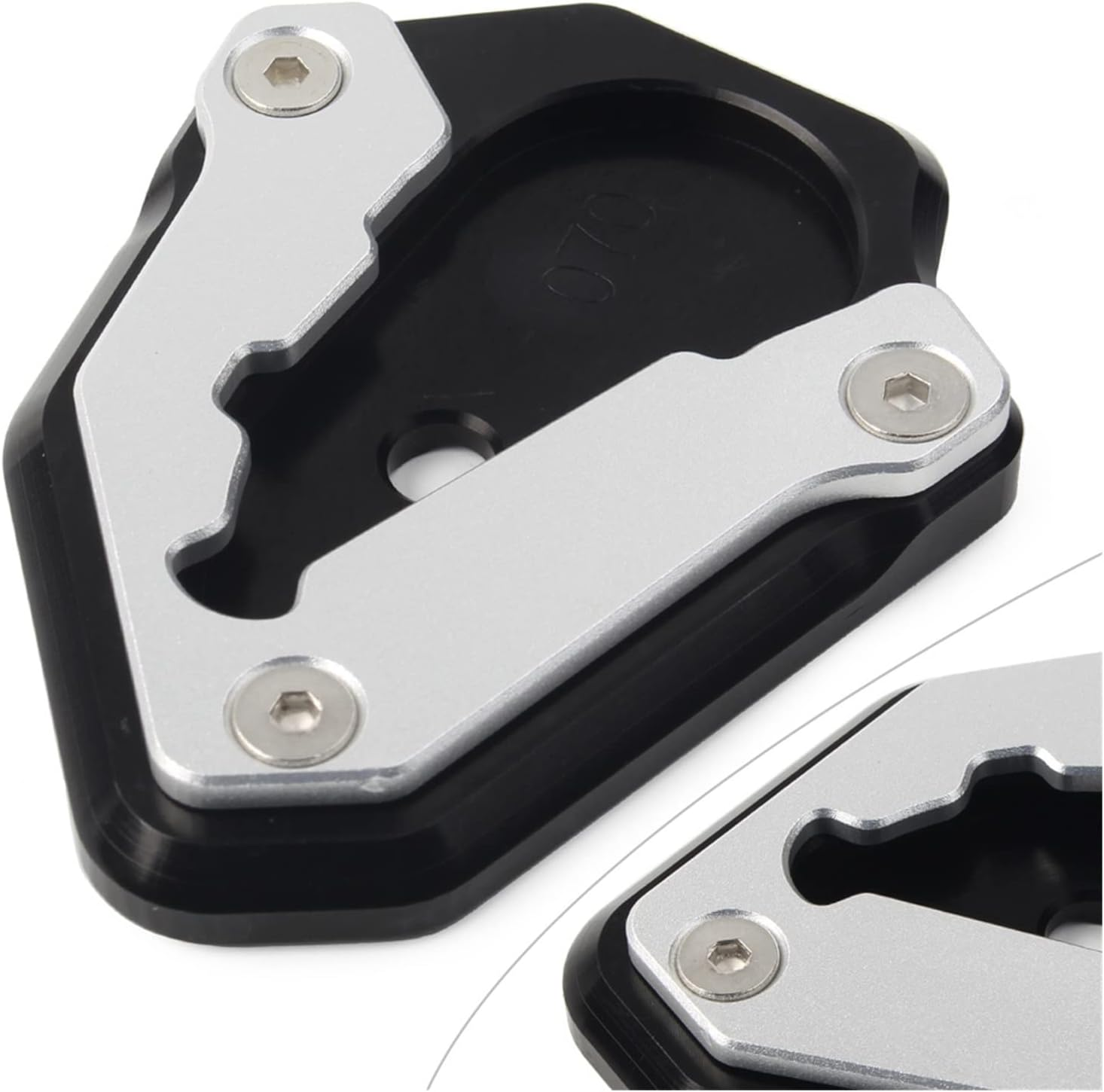 KANGYEBAIHUODIAN Fit for Ducati 848 1098 1198 Motorbike Side Stand Enlarger Plate Kickstand Pad Aluminum Motorcycle Parts (Color : Black) image number 3