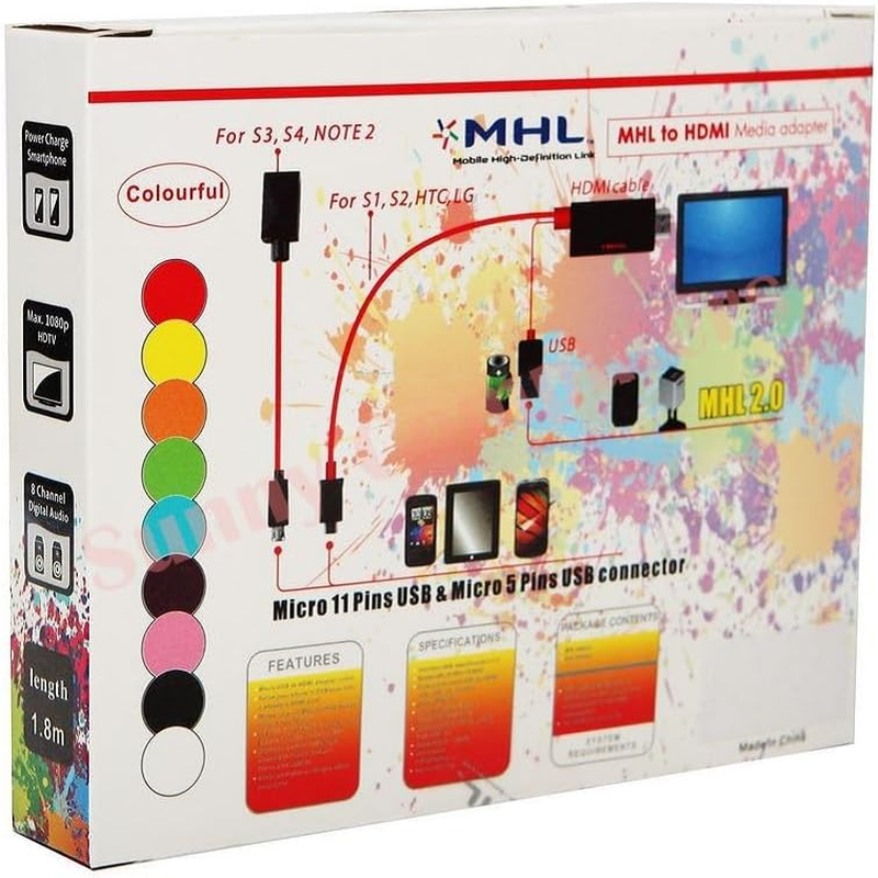 Micro USB MHL to HDMI Cable for Samsung Galaxy Tab S 8.4 10.5 Tab 3 Tab S2 9.7 image number 4
