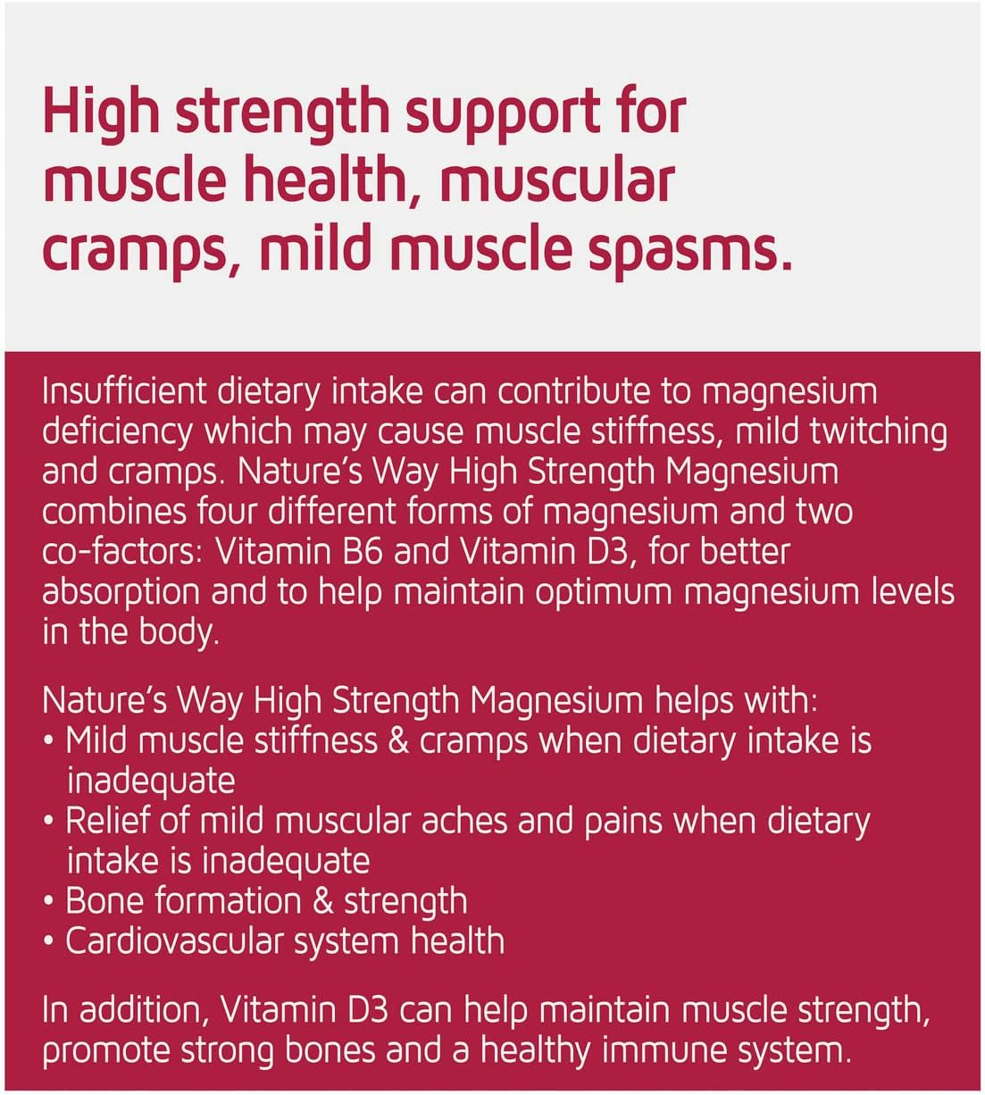 Nature'S Way High Strength Magnesium 150 Tablets image number 2