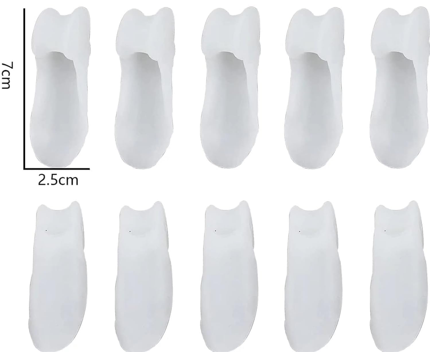 Pack of 5 Pair Toe Protector Separator, Gel Tailor'S Bunion Guard Relief Pads for Bunion Women, Little Toe Bunion Corrector Pad for Wearing with Shoes (White, One Size) image number 3