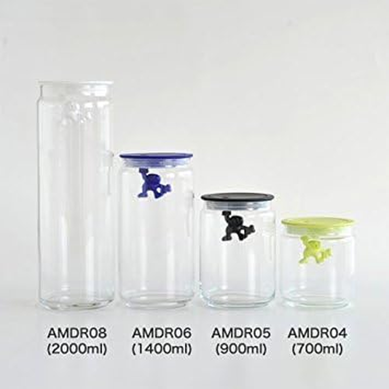 Alessi Gianni Glass Kitchen Box with Lid, Black, 15 Cm Height image number 4