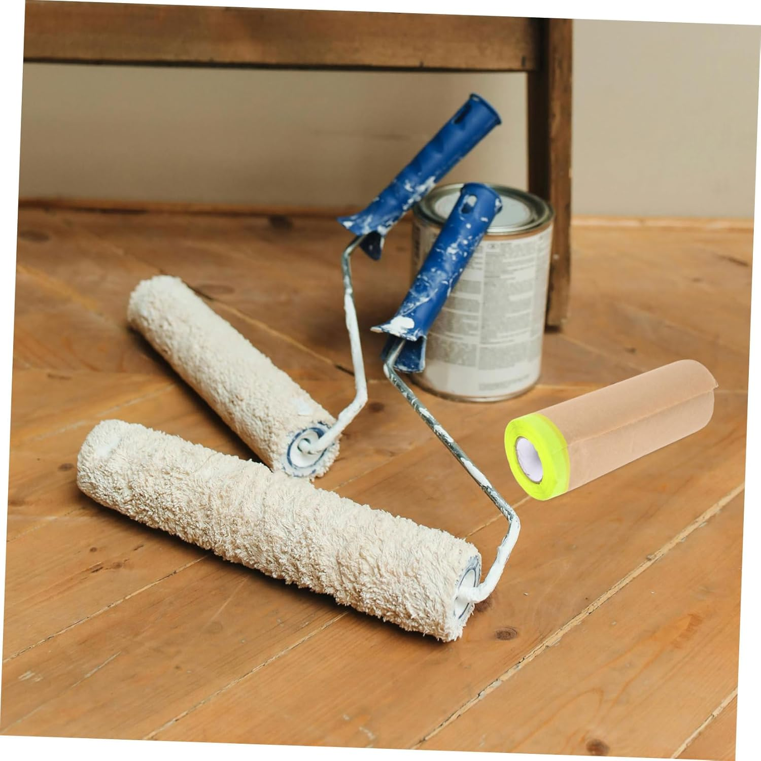 DOITOOL Kraft Paper Masking Film for Spray Painting Paint Masking Paper Self-Adhesive for Furniture and Car Protection image number 1