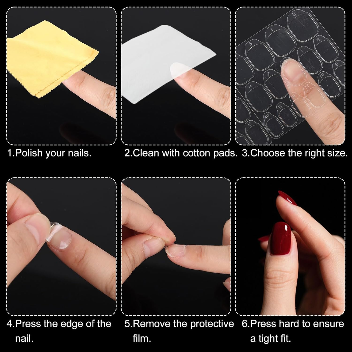 BOXOB 60 Sheet/900Pcs Nail Adhesive Tabs for Press On, Double Sided Transparent Nail Sticky Tabs Jelly Glue Sticky Fingernail Sticker for Manicure Home Friends Gift image number 2