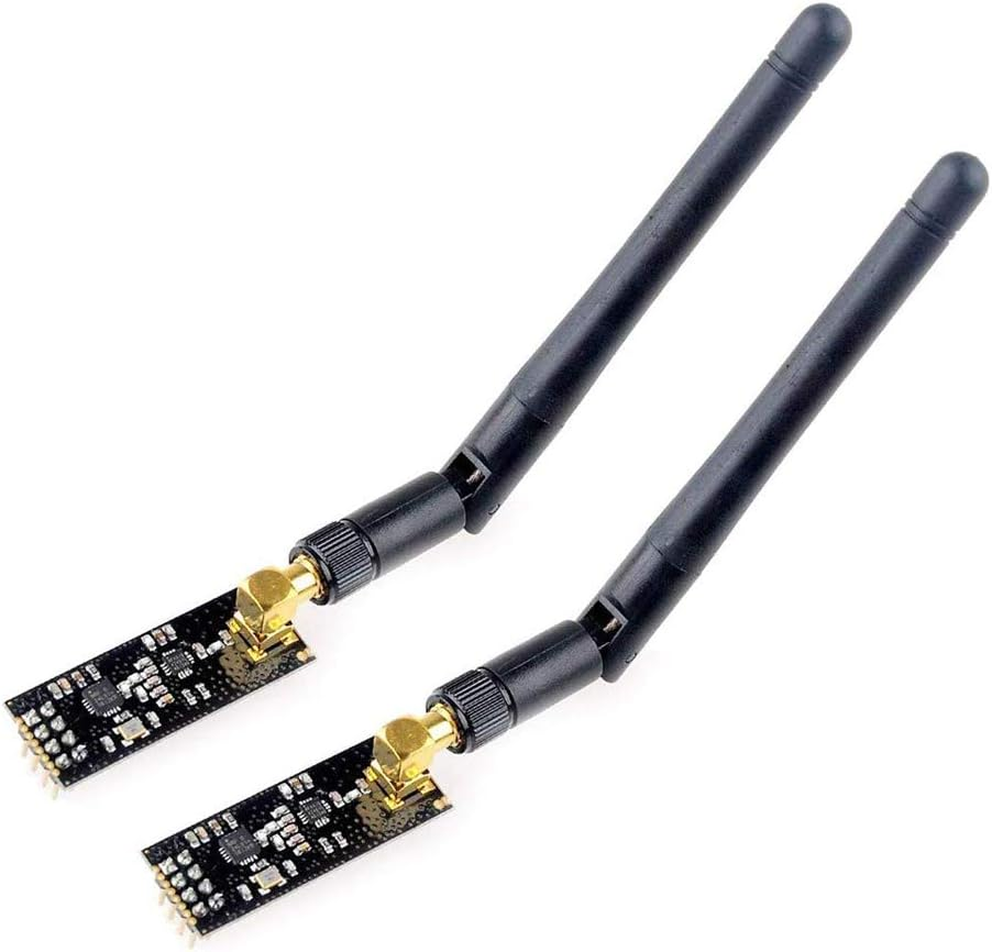 Hiletgo&reg; 2Pcs NRF24L01+PA+LNA Wireless Transceiver RF Transceiver Module with SMA Antenna 2.4G 1100M Compatible Arduino image number 1