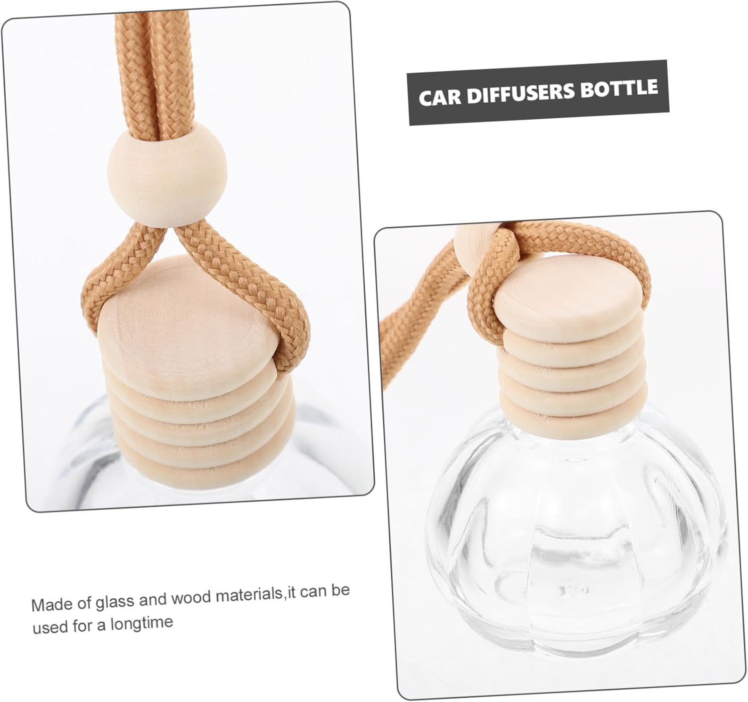 Ciieeo 6Pcs Decorative Perfume Bottles Refillable Car Diffuser Containers for Aromatherapy Elegant Vials Stylish Design for Home and Vehicle Use image number 5